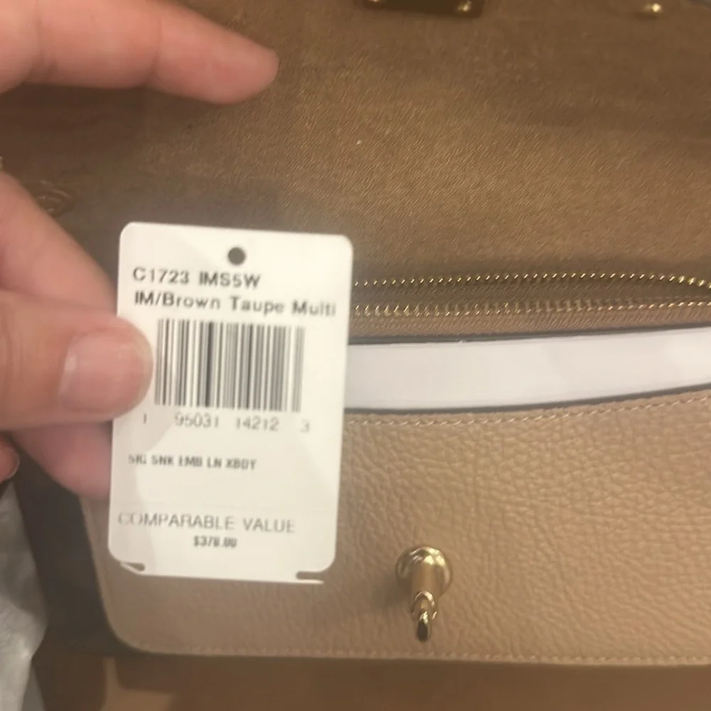 Coach Black and Tan Crossbody Bag with Minimalist Elegance - Picture 3 of 4